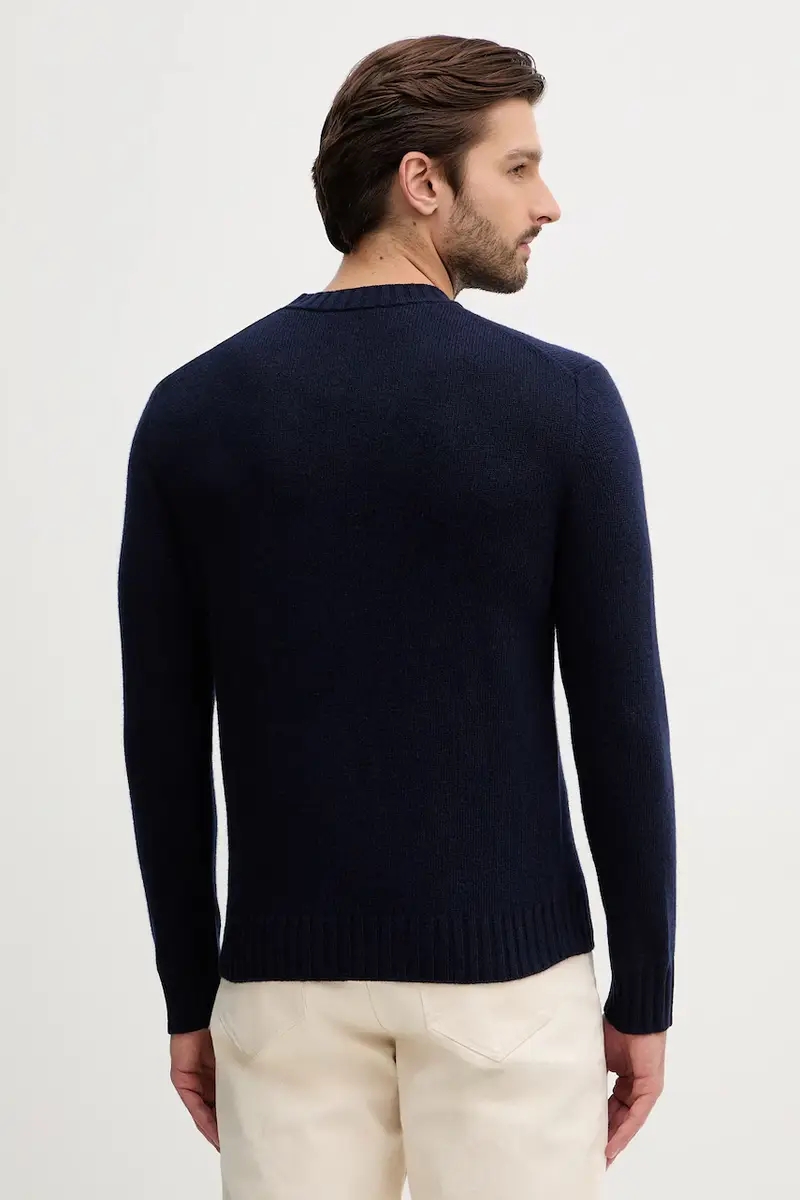 maglione con lana colore blu navy 18AYS104L miniatura 3