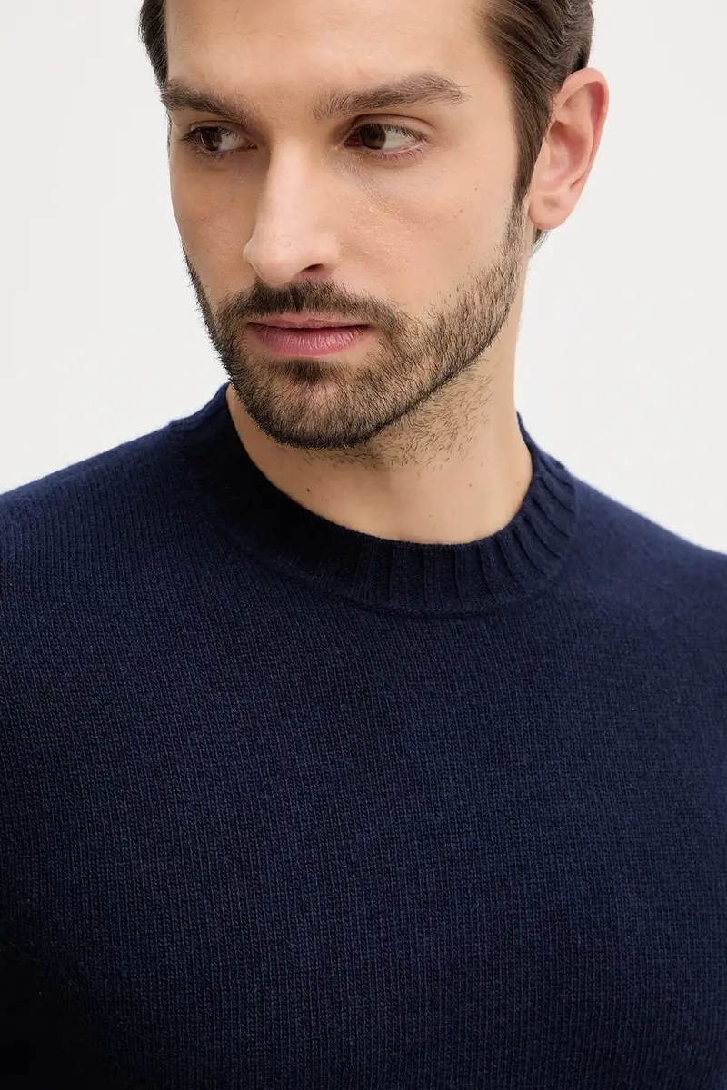 maglione con lana colore blu navy 18AYS104L miniatura 4