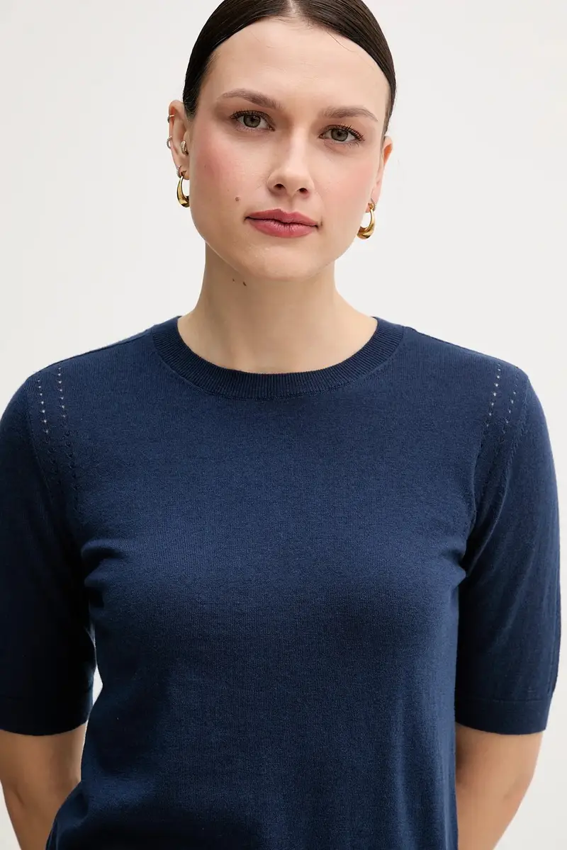 maglione con lana colore blu navy 1SBXM106L miniatura 4