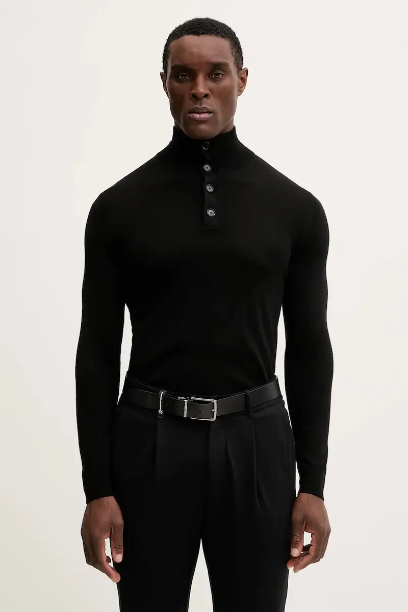 maglione con lana colore nero 11BAS200W