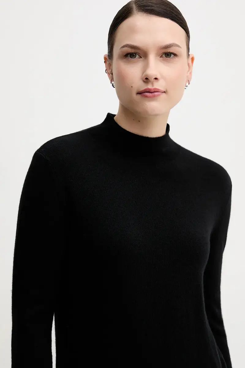 maglione con lana colore nero 122WL202B miniatura 3