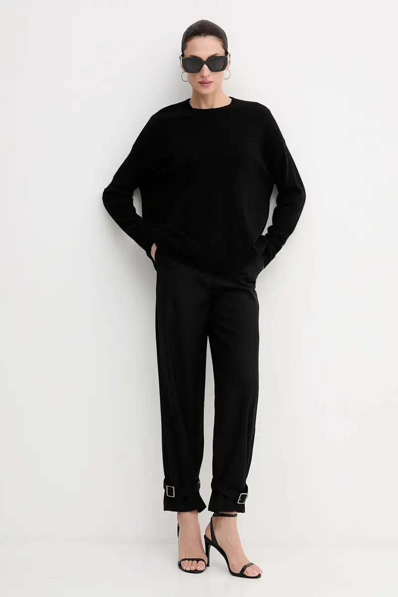 maglione con lana colore nero 18AYM103K miniatura 2