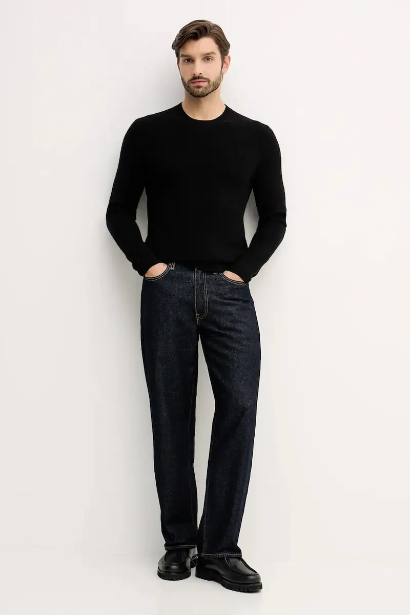 maglione con lana colore nero 18AYS104I miniatura 2