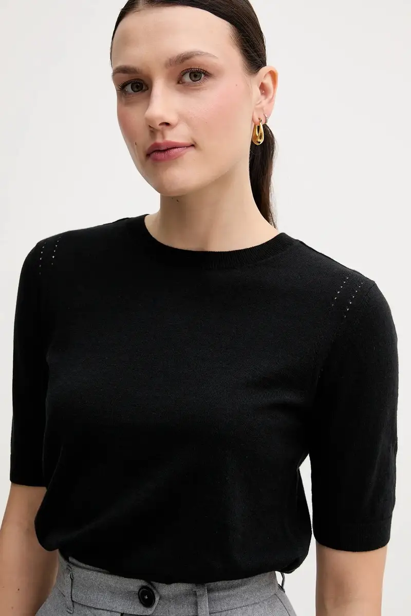 maglione con lana colore nero 1SBXM106L miniatura 4