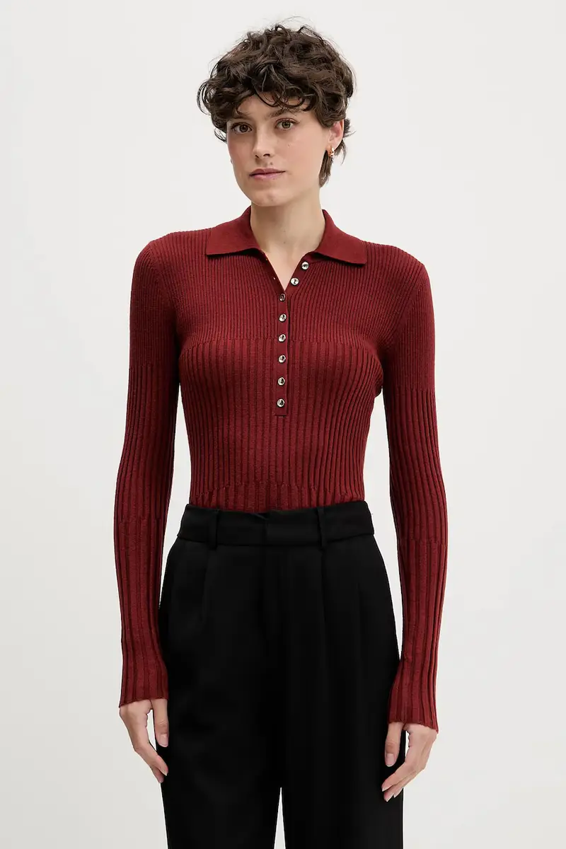 maglione con lana colore rosso 1QNQL300E