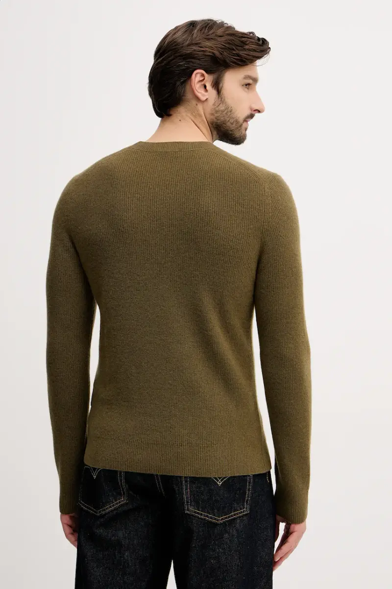 maglione con lana colore verde 18AYS104I miniatura 3