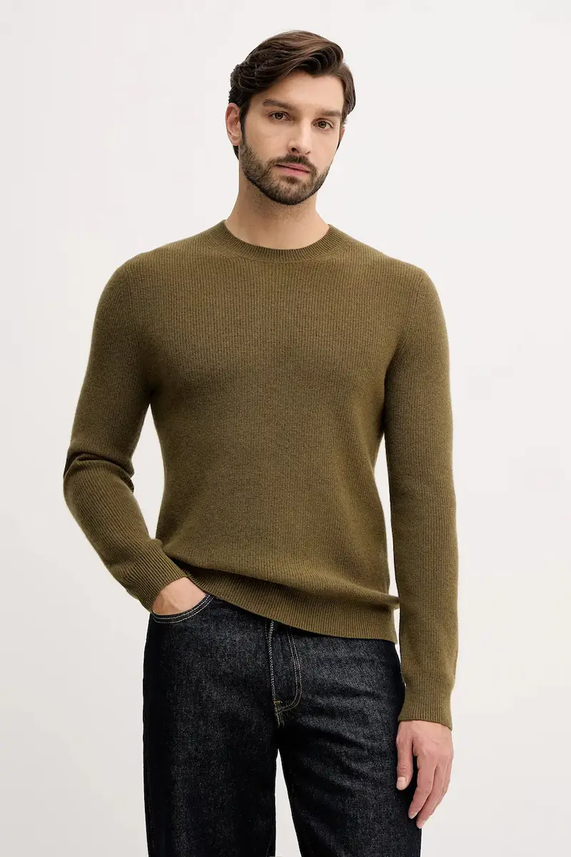 maglione con lana colore verde 18AYS104I