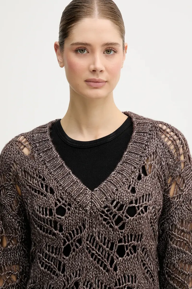 maglione con lana Marrone miniatura 4