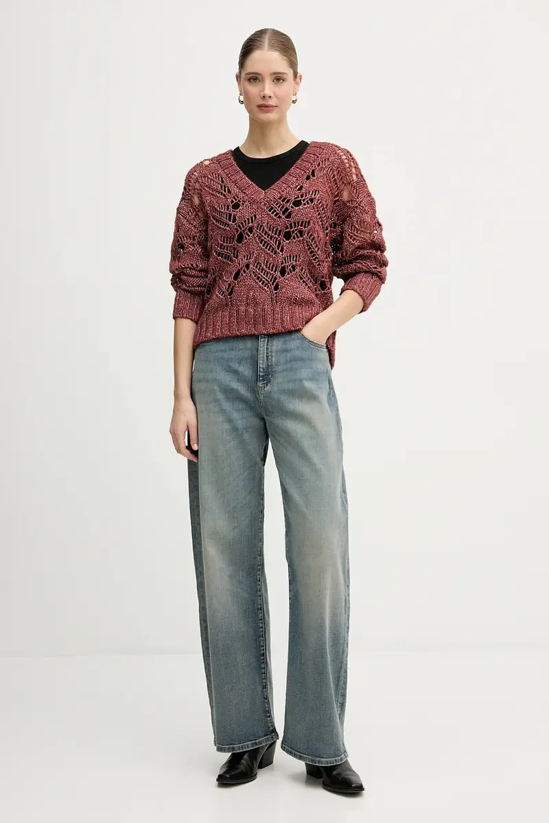 maglione con lana Rosso miniatura 2