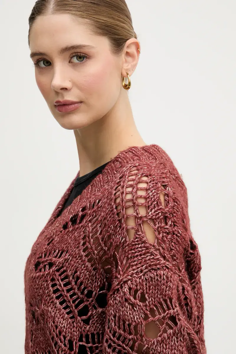 maglione con lana Rosso miniatura 4