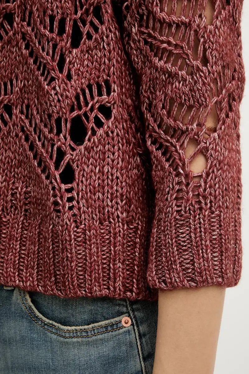 maglione con lana Rosso miniatura 5