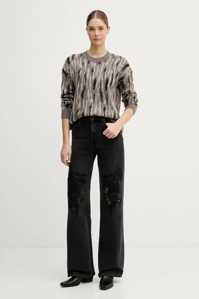 maglione con mohair Grigio miniatura 2