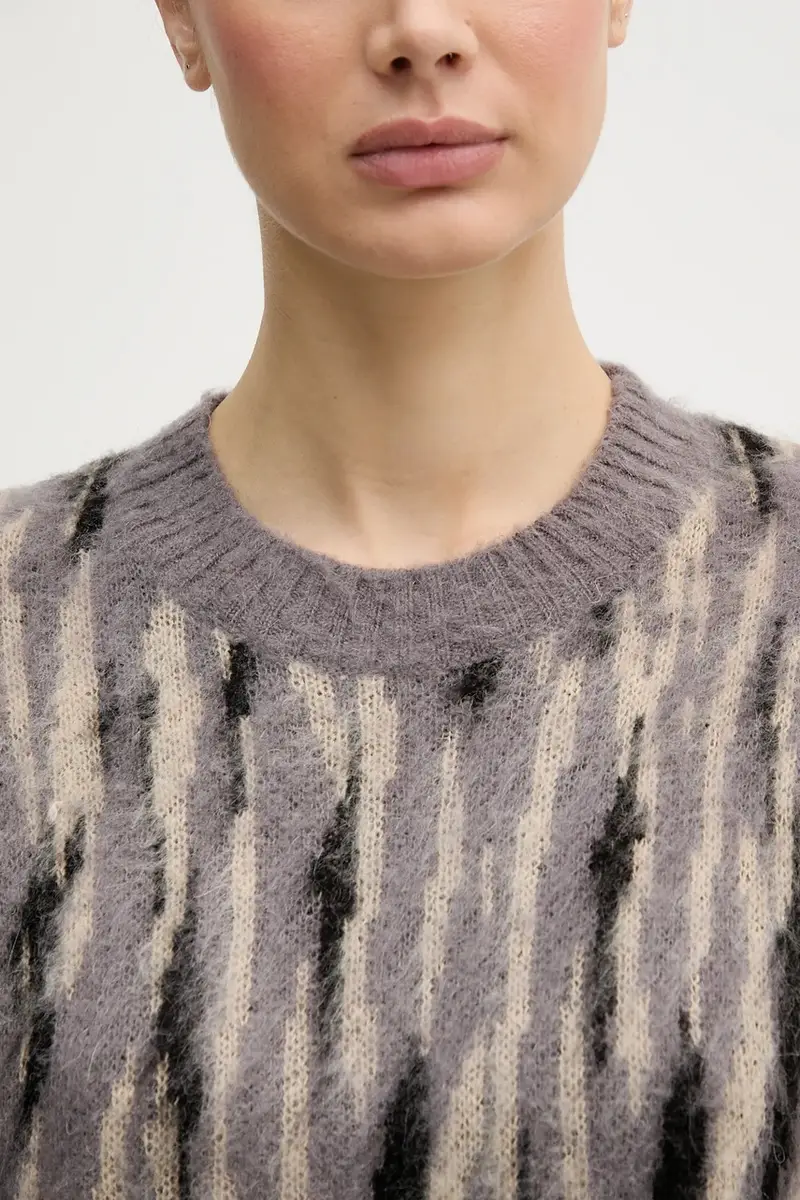 maglione con mohair Grigio miniatura 5