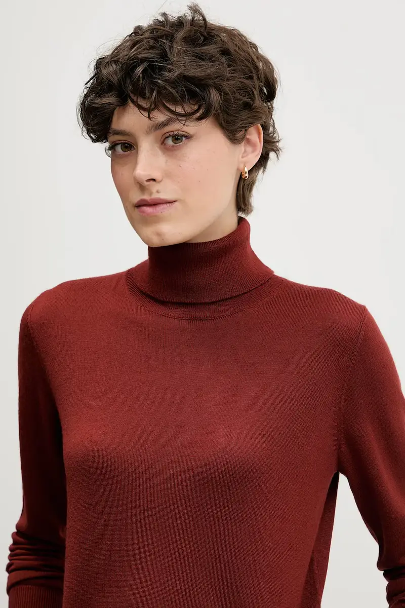 maglione donna 11BAM201C Rosso miniatura 4