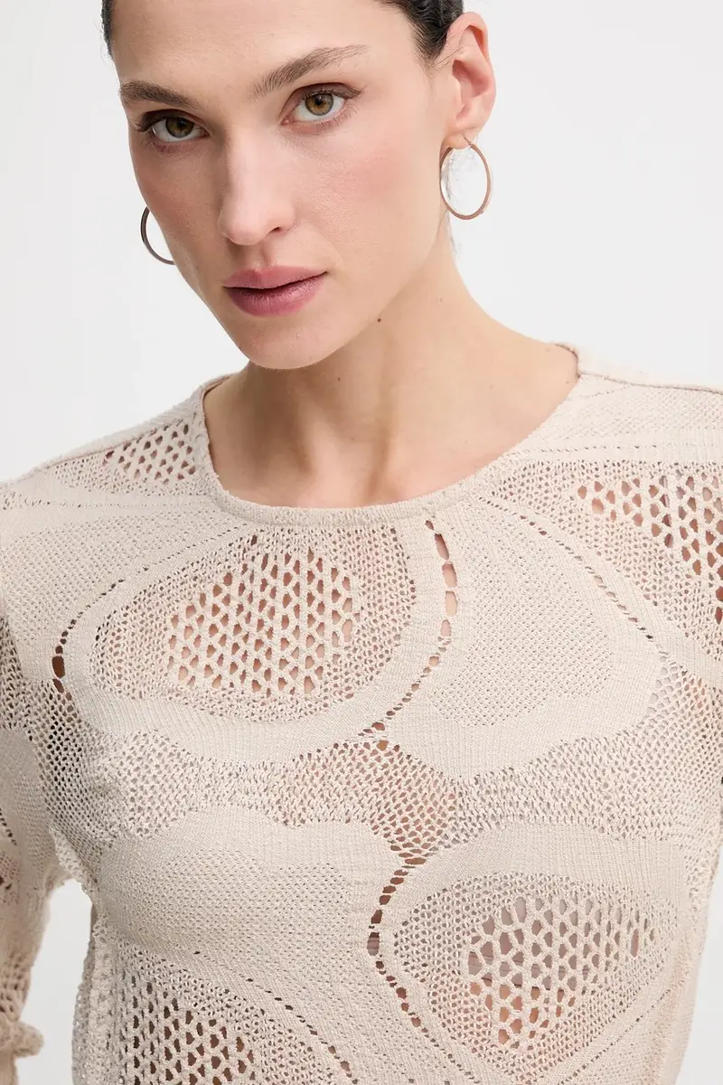 maglione donna colore beige 3IIDL107T miniatura 4