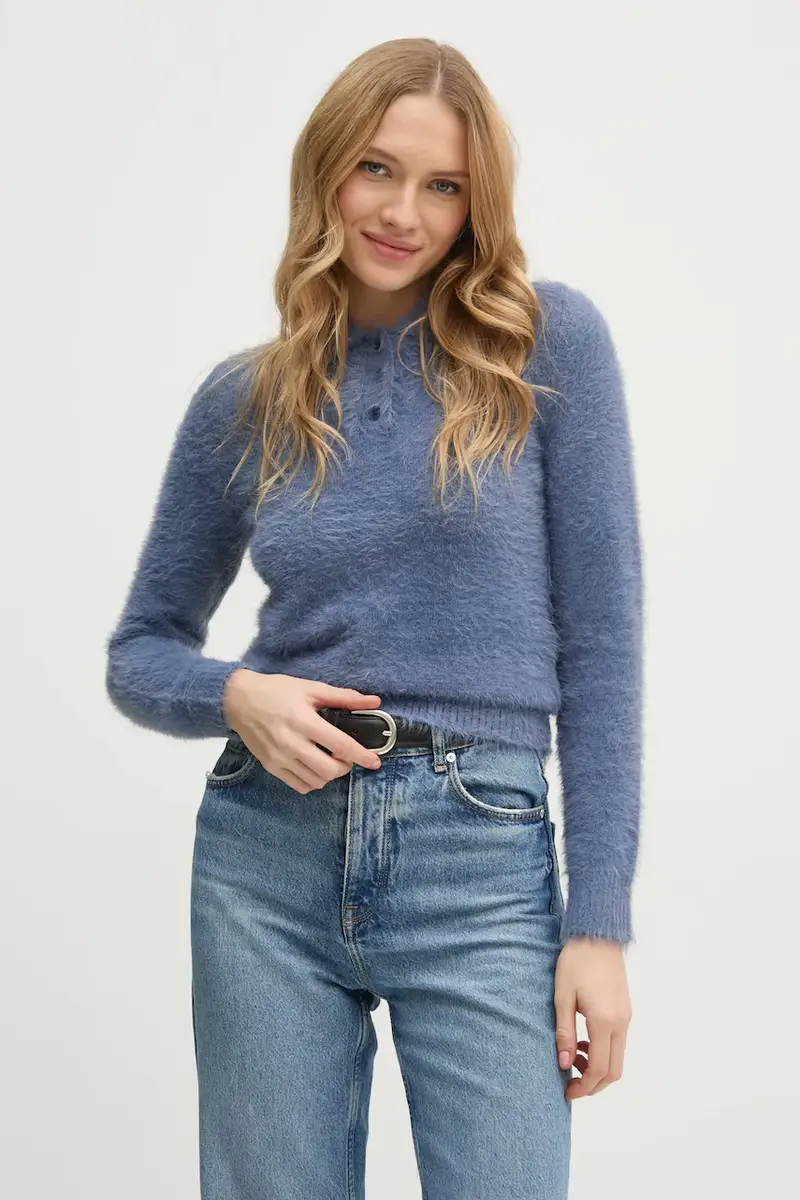 maglione donna colore blu 19VBM300B miniatura 4