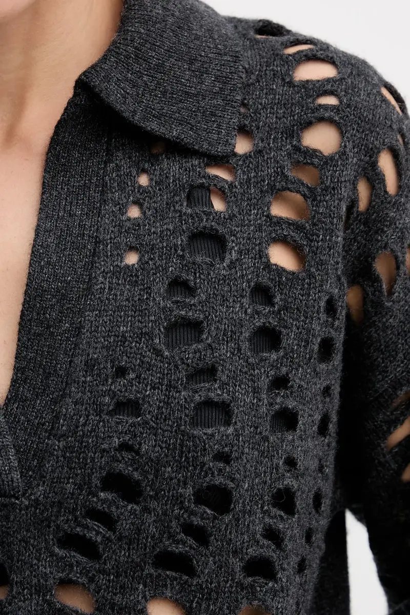 maglione donna colore grigio 1UFLL401F miniatura 5