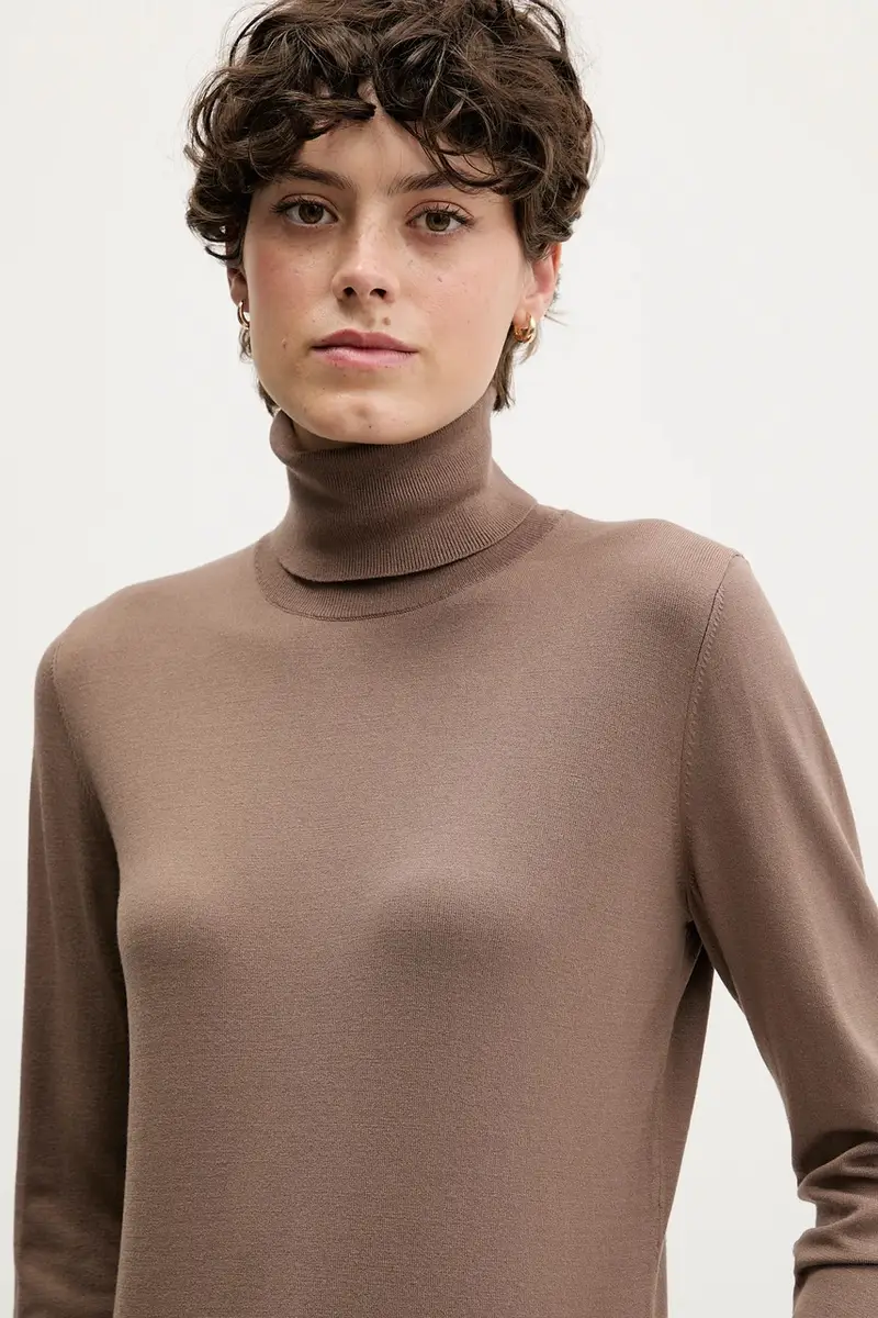 maglione donna colore nero 17Q3M2178 Marrone miniatura 4