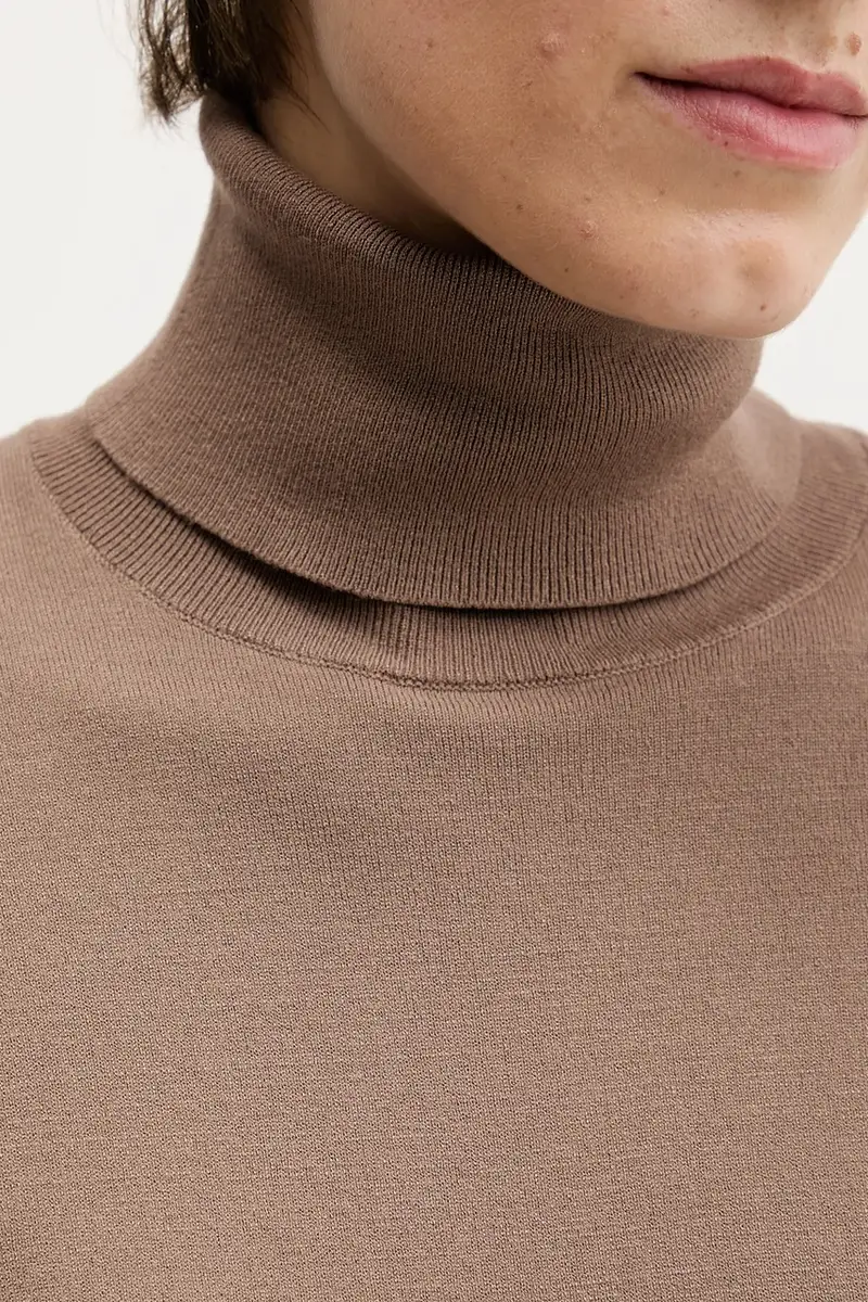 maglione donna colore nero 17Q3M2178 Marrone miniatura 5