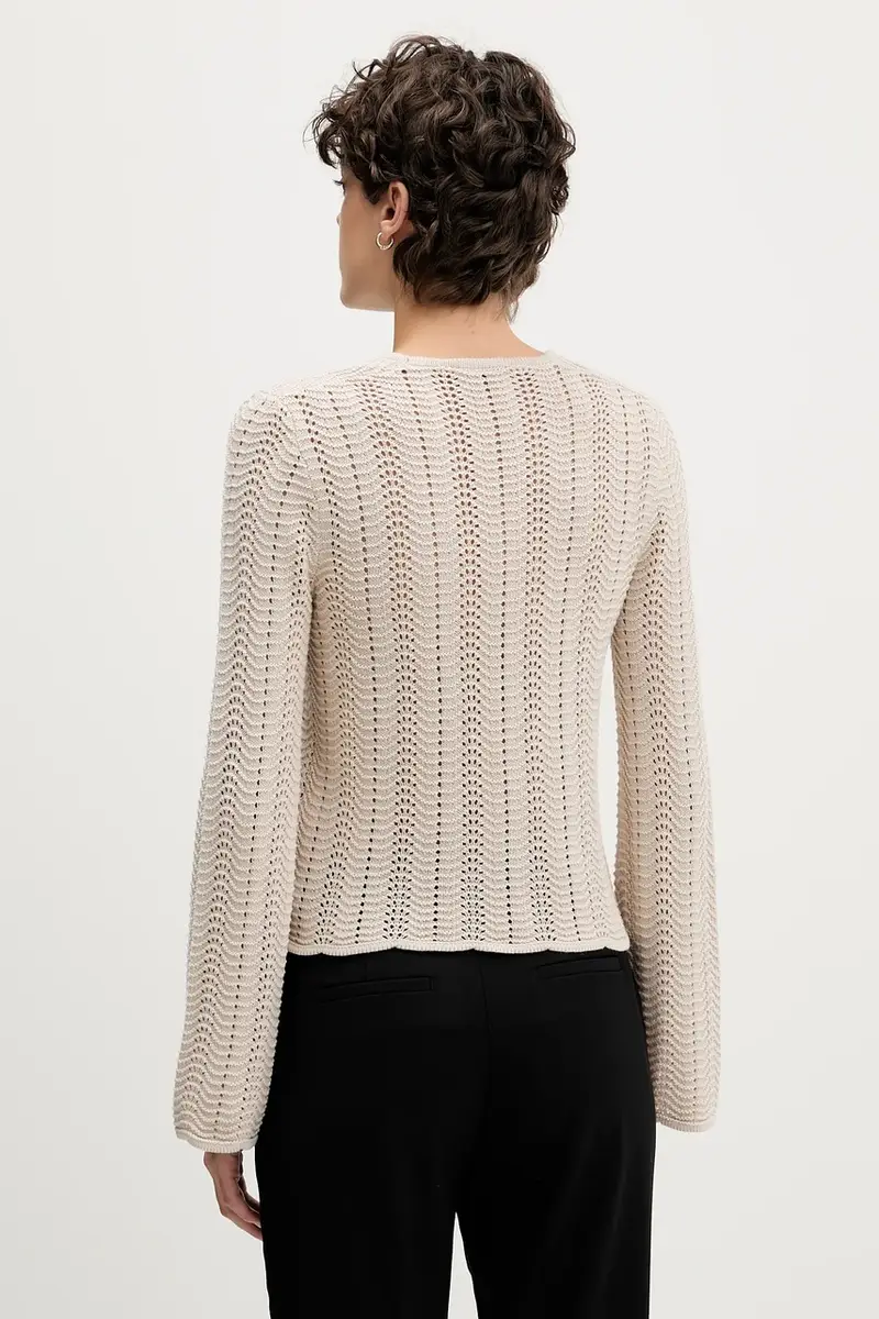 maglione in cotone donna colore beige 1494M106O miniatura 3