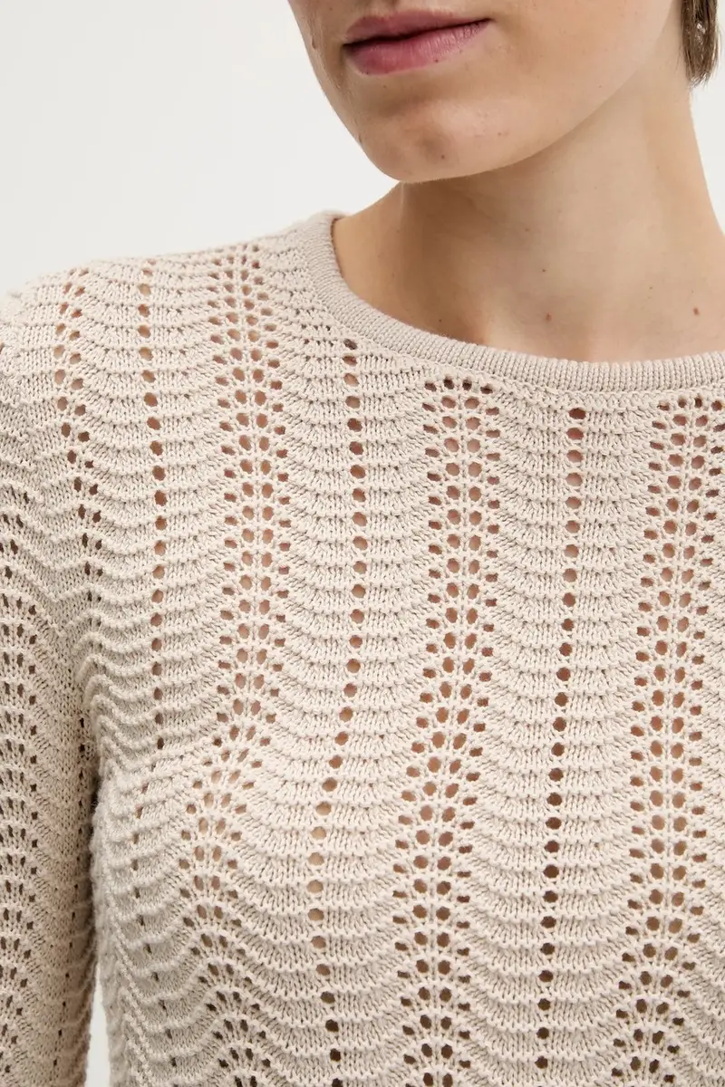 maglione in cotone donna colore beige 1494M106O miniatura 5