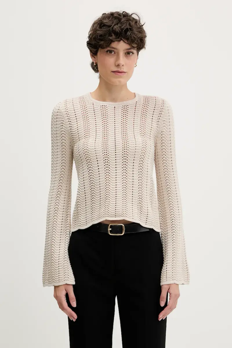 maglione in cotone donna colore beige 1494M106O