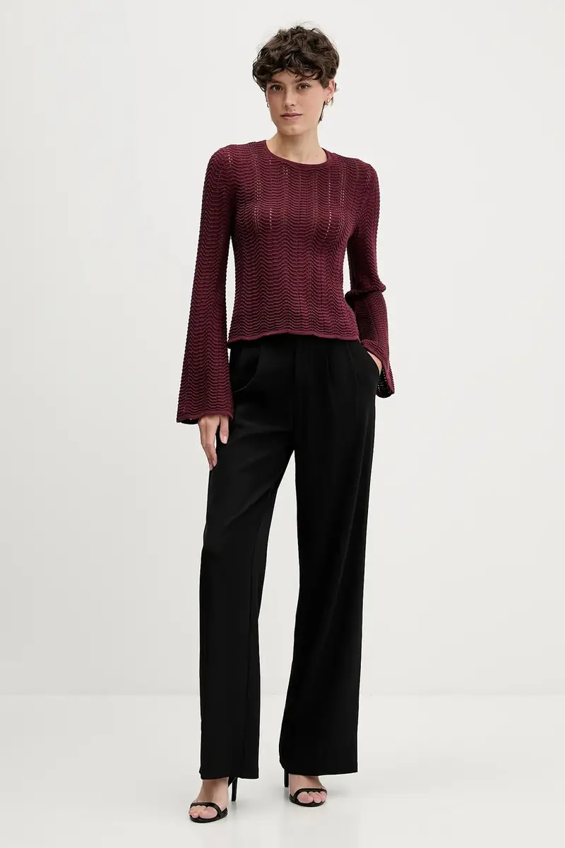 maglione in cotone donna colore granata 1494M106O miniatura 2