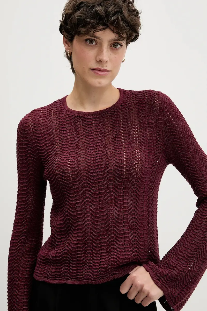 maglione in cotone donna colore granata 1494M106O miniatura 4