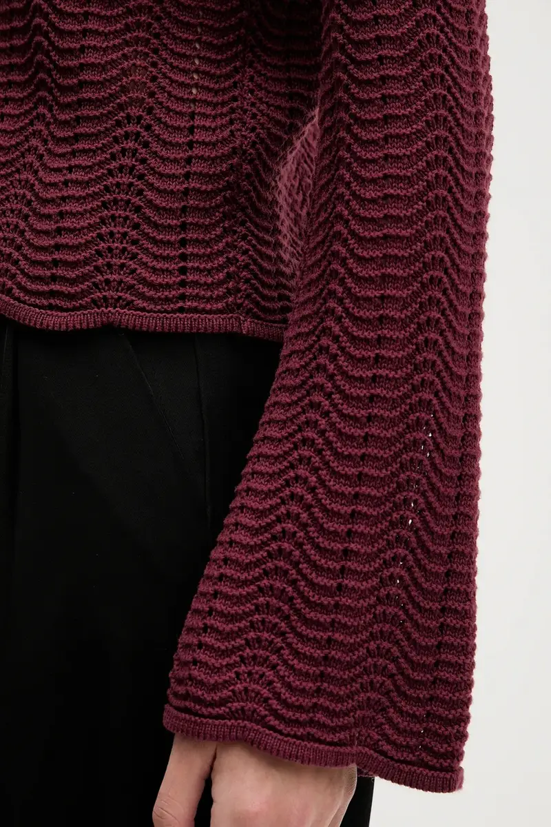 maglione in cotone donna colore granata 1494M106O miniatura 5