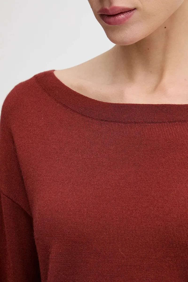 maglione in lana donna colore rosso 11BAM1A48 Arancione miniatura 5