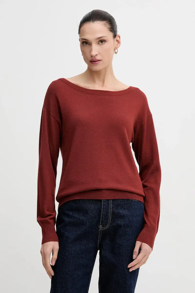 maglione in lana donna colore rosso 11BAM1A48 Arancione