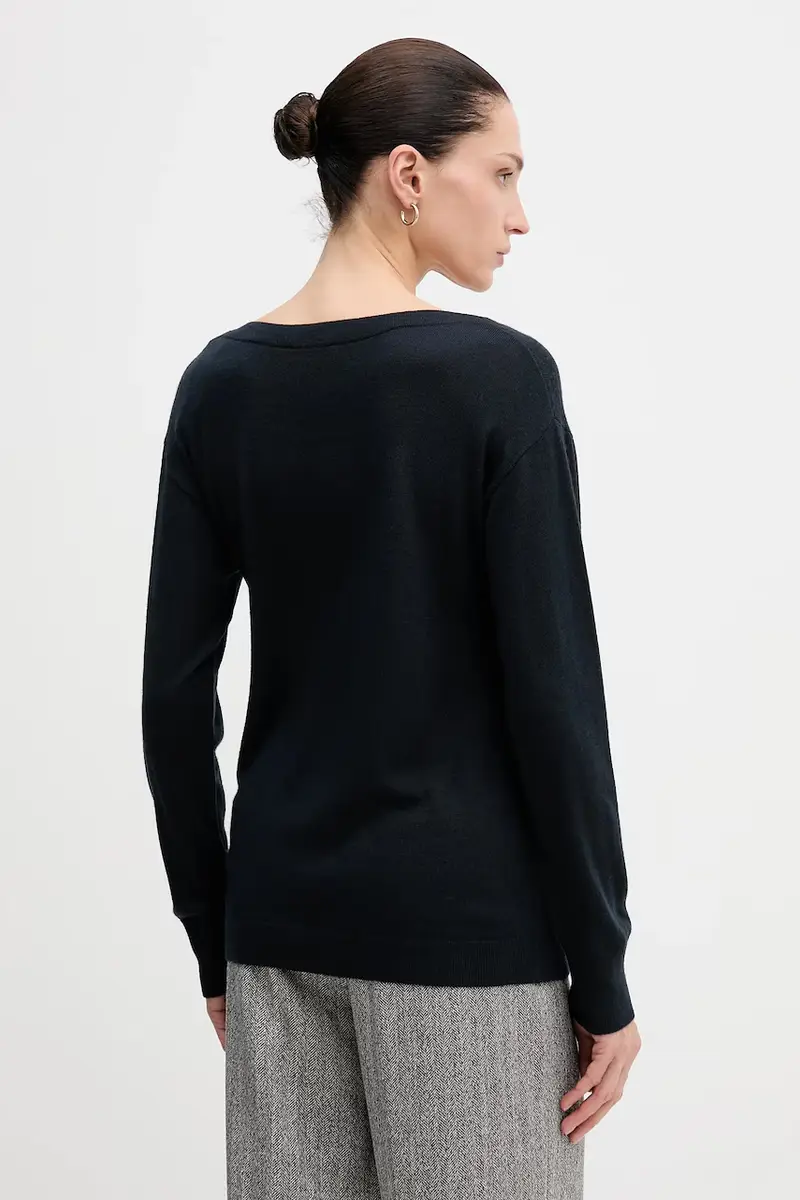 maglione in lana donna colore rosso 11BAM1A48 Blu navy miniatura 3