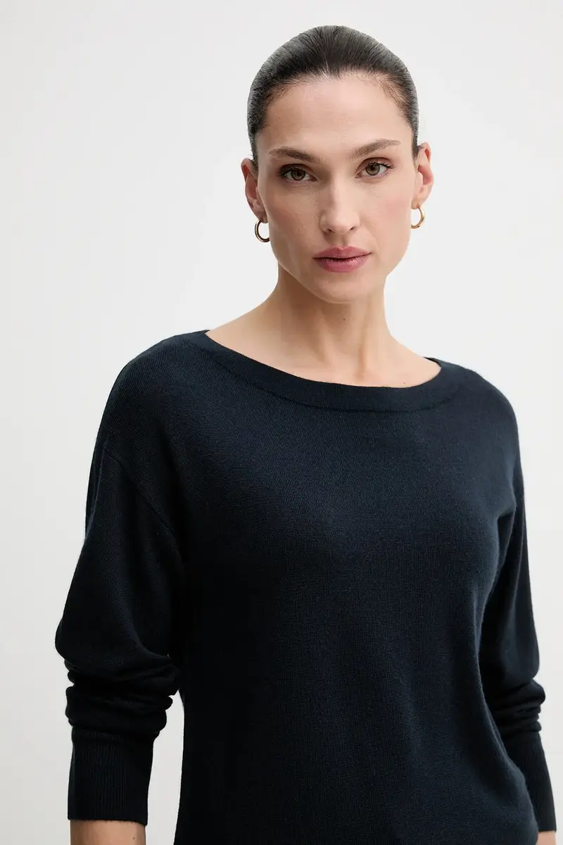 maglione in lana donna colore rosso 11BAM1A48 Blu navy miniatura 4