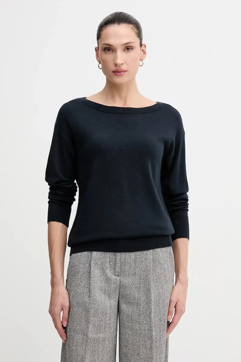 maglione in lana donna colore rosso 11BAM1A48 Blu navy