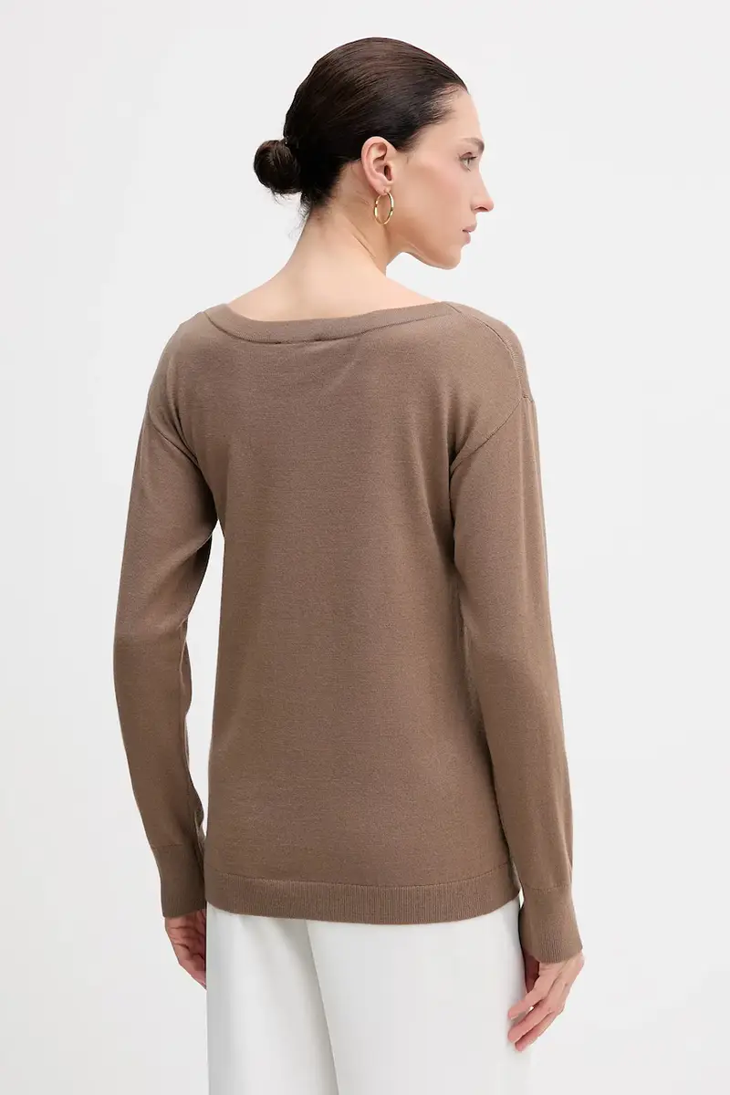 maglione in lana donna colore rosso 11BAM1A48 Marrone miniatura 3