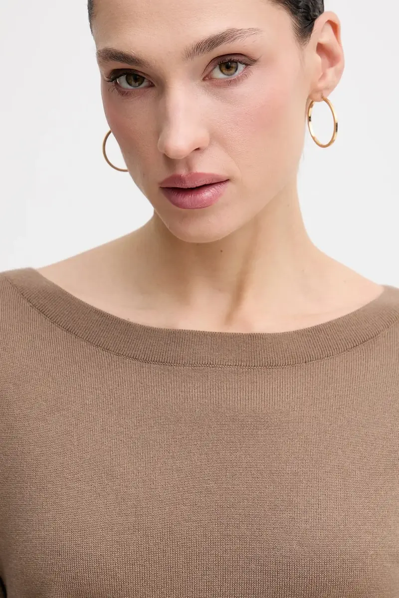 maglione in lana donna colore rosso 11BAM1A48 Marrone miniatura 4