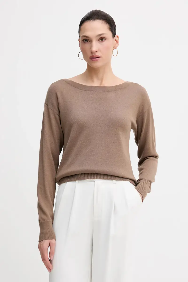 maglione in lana donna colore rosso 11BAM1A48 Marrone