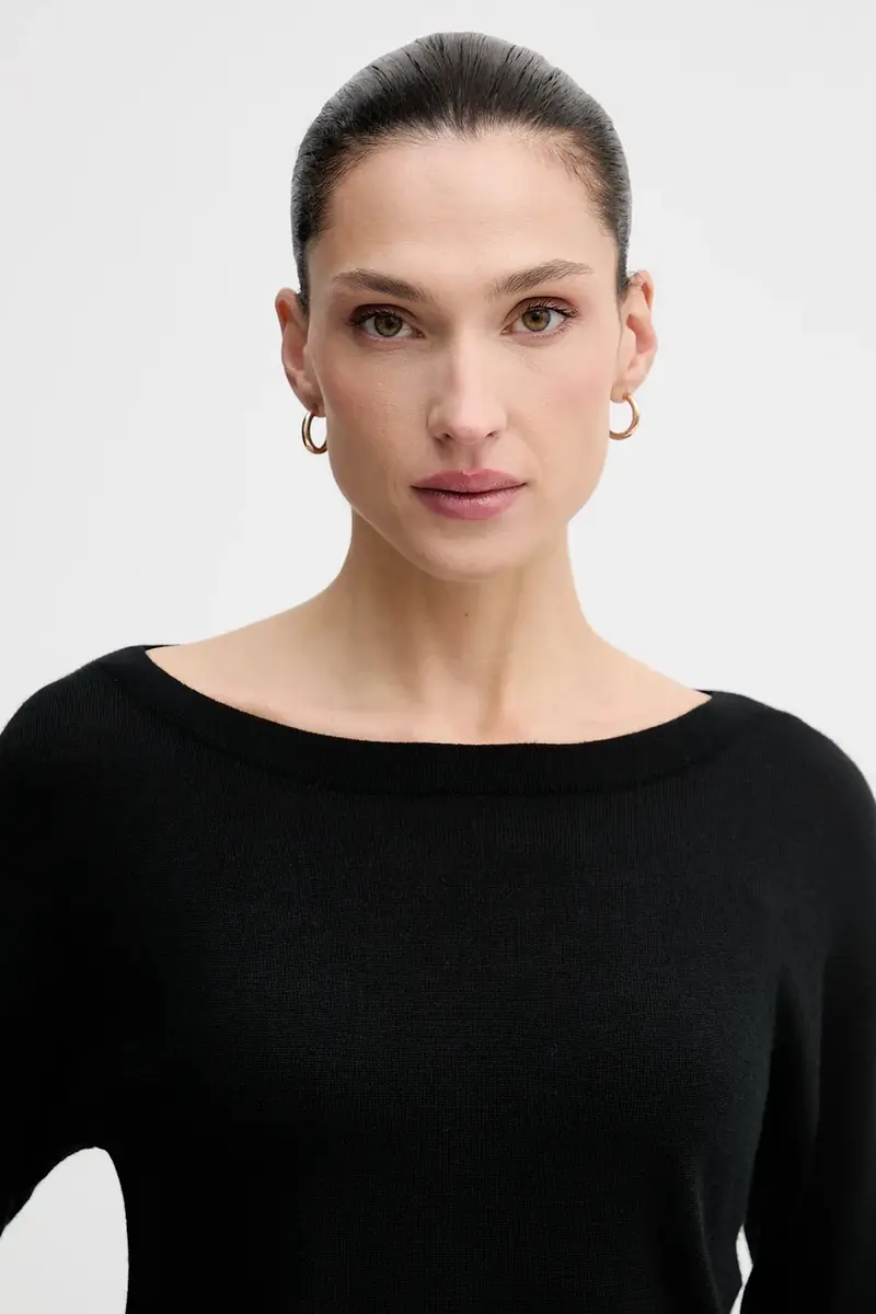 maglione in lana donna colore rosso 11BAM1A48 Nero miniatura 4