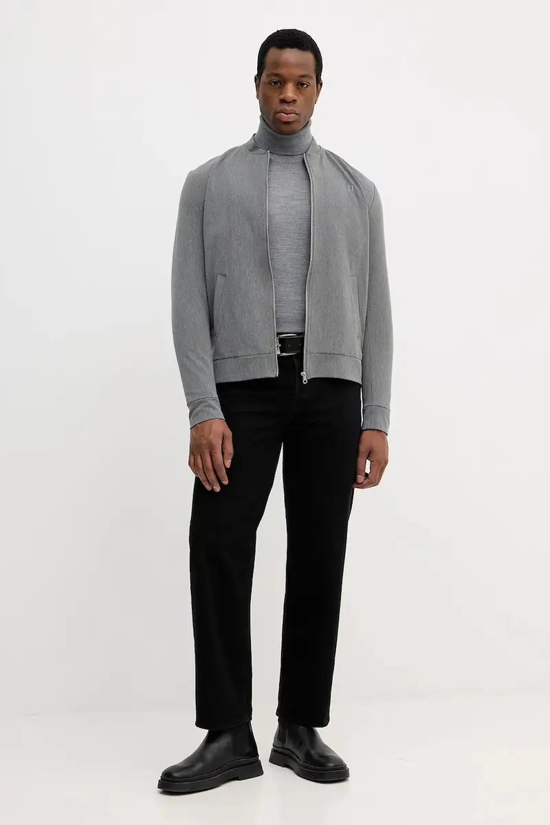 maglione in lana uomo colore grigio 11BAS200A miniatura 2