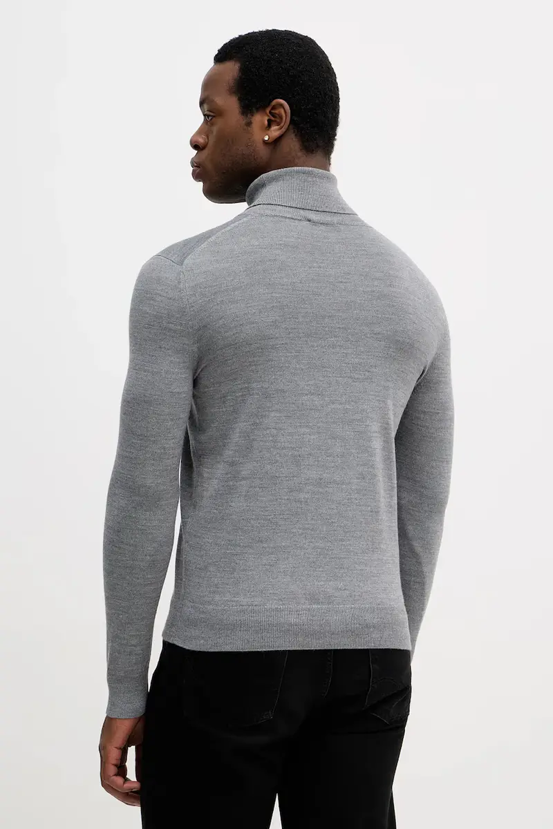 maglione in lana uomo colore grigio 11BAS200A miniatura 3