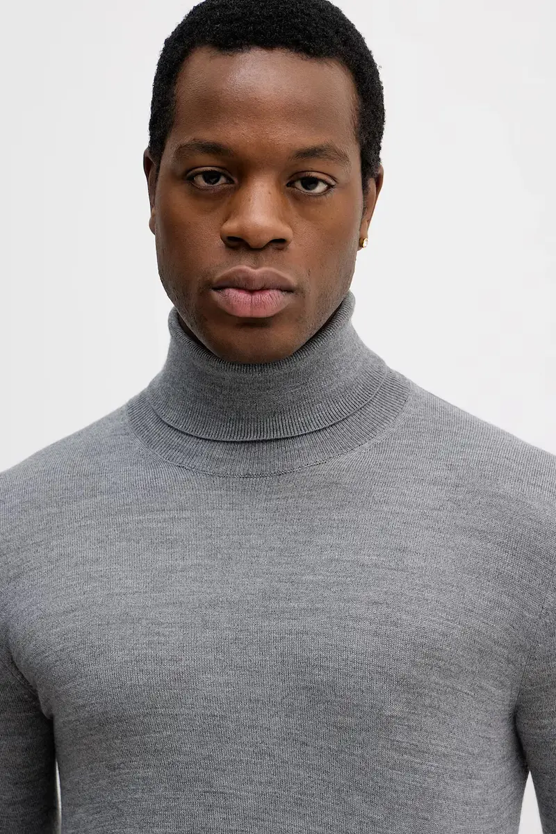 maglione in lana uomo colore grigio 11BAS200A miniatura 4