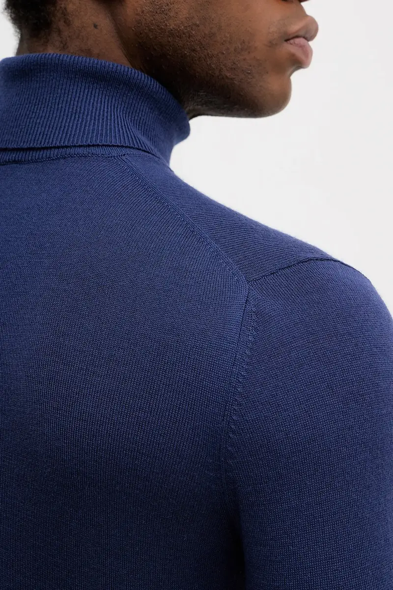 maglione in lana uomo colore grigio 11BAS200A Blu navy miniatura 5