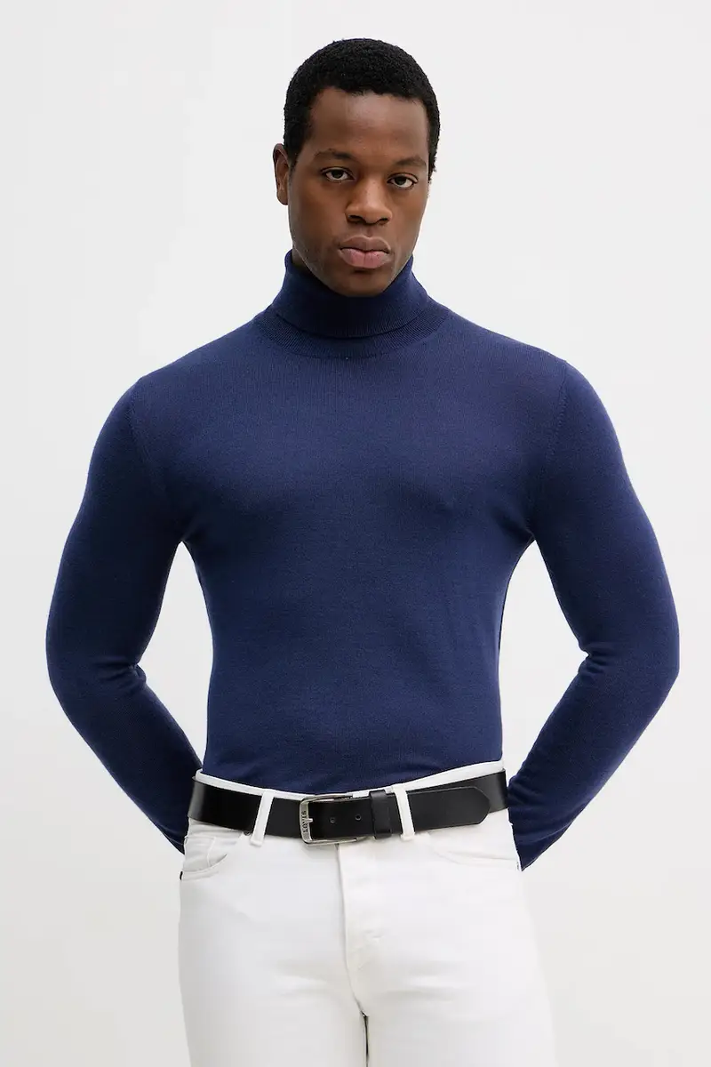 maglione in lana uomo colore grigio 11BAS200A Blu navy