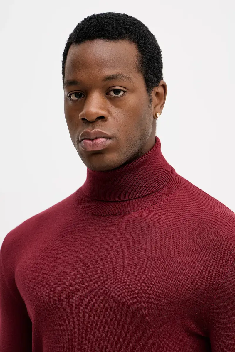 maglione in lana uomo colore grigio 11BAS200A Granata miniatura 4