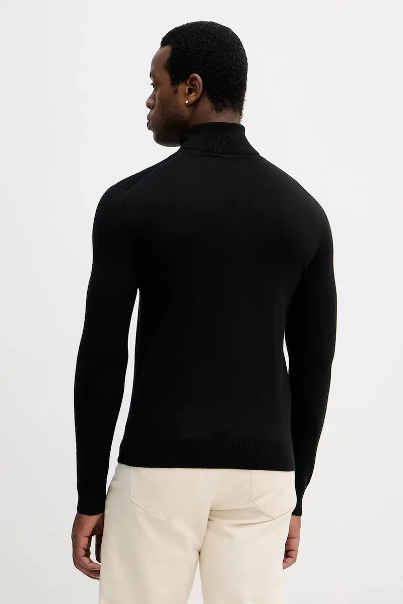 maglione in lana uomo colore grigio 11BAS200A Nero miniatura 3