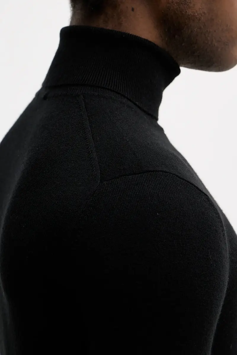 maglione in lana uomo colore grigio 11BAS200A Nero miniatura 5