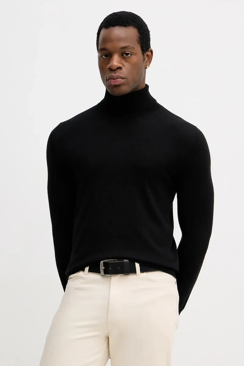 maglione in lana uomo colore grigio 11BAS200A Nero