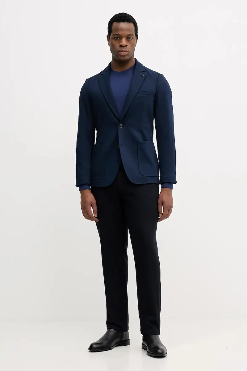 maglione in lana uomo colore verde 11BAS100Y Blu navy miniatura 2