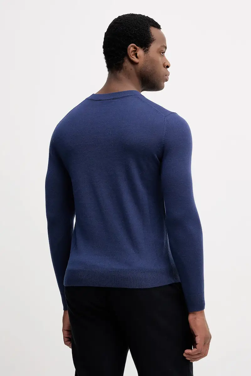 maglione in lana uomo colore verde 11BAS100Y Blu navy miniatura 3