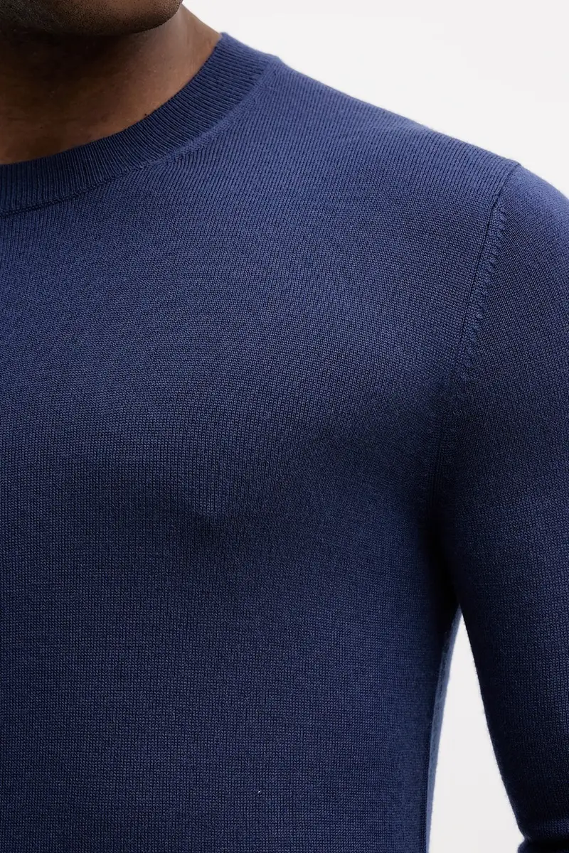 maglione in lana uomo colore verde 11BAS100Y Blu navy miniatura 5